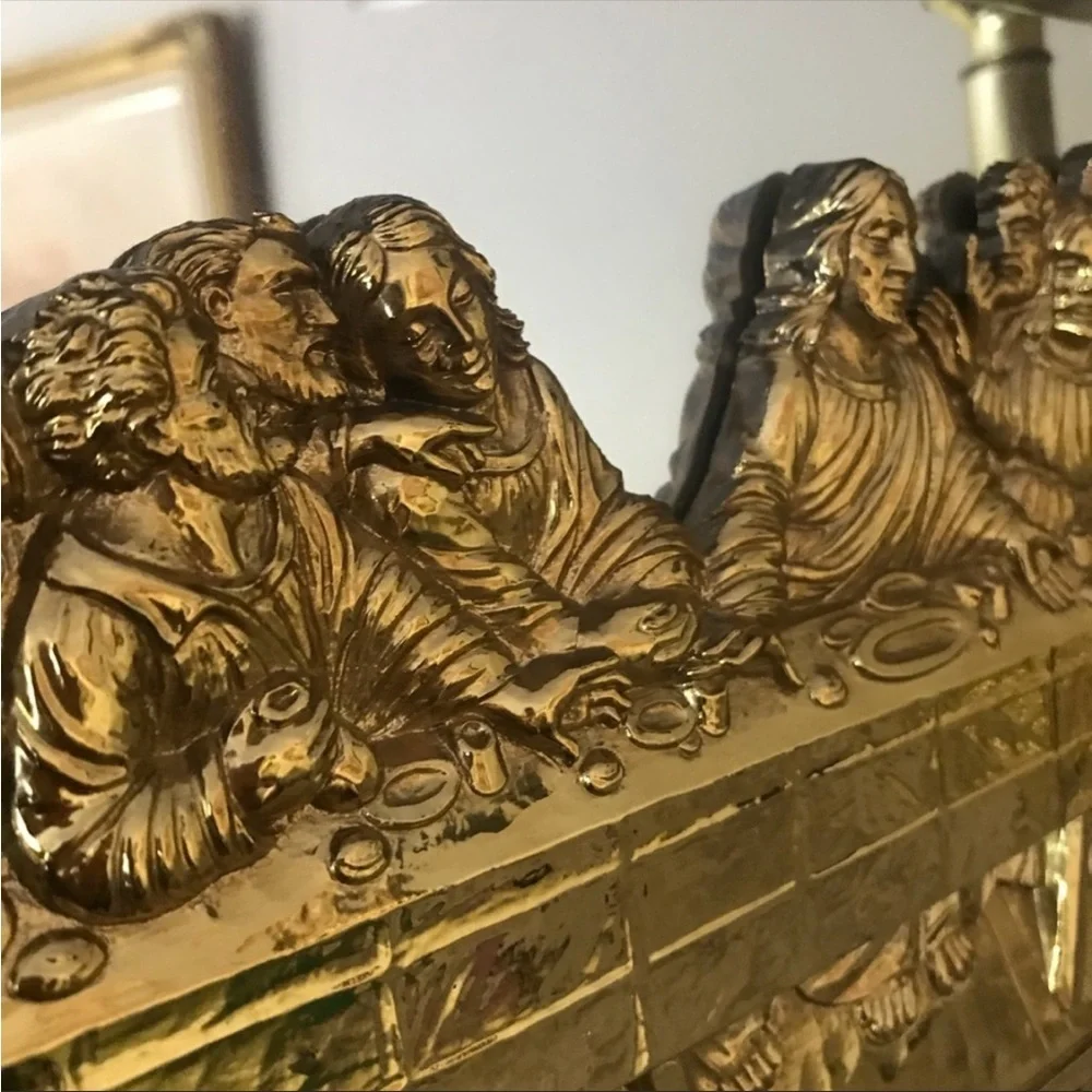 Vintage Last Supper Gold 3D Mirror